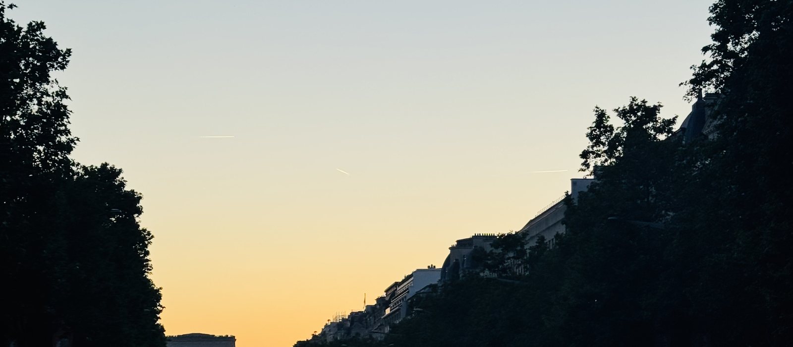 Sunset on the Champs-Élysées in Paris
